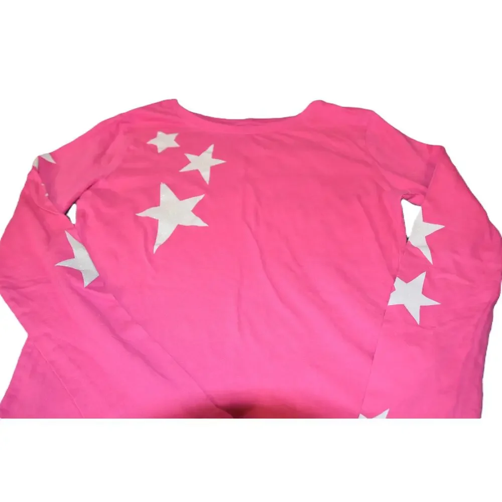 Gap Kids Fuchsia Long Sleeve Tee, Sparkle Stars, XXL 14/16, EGU